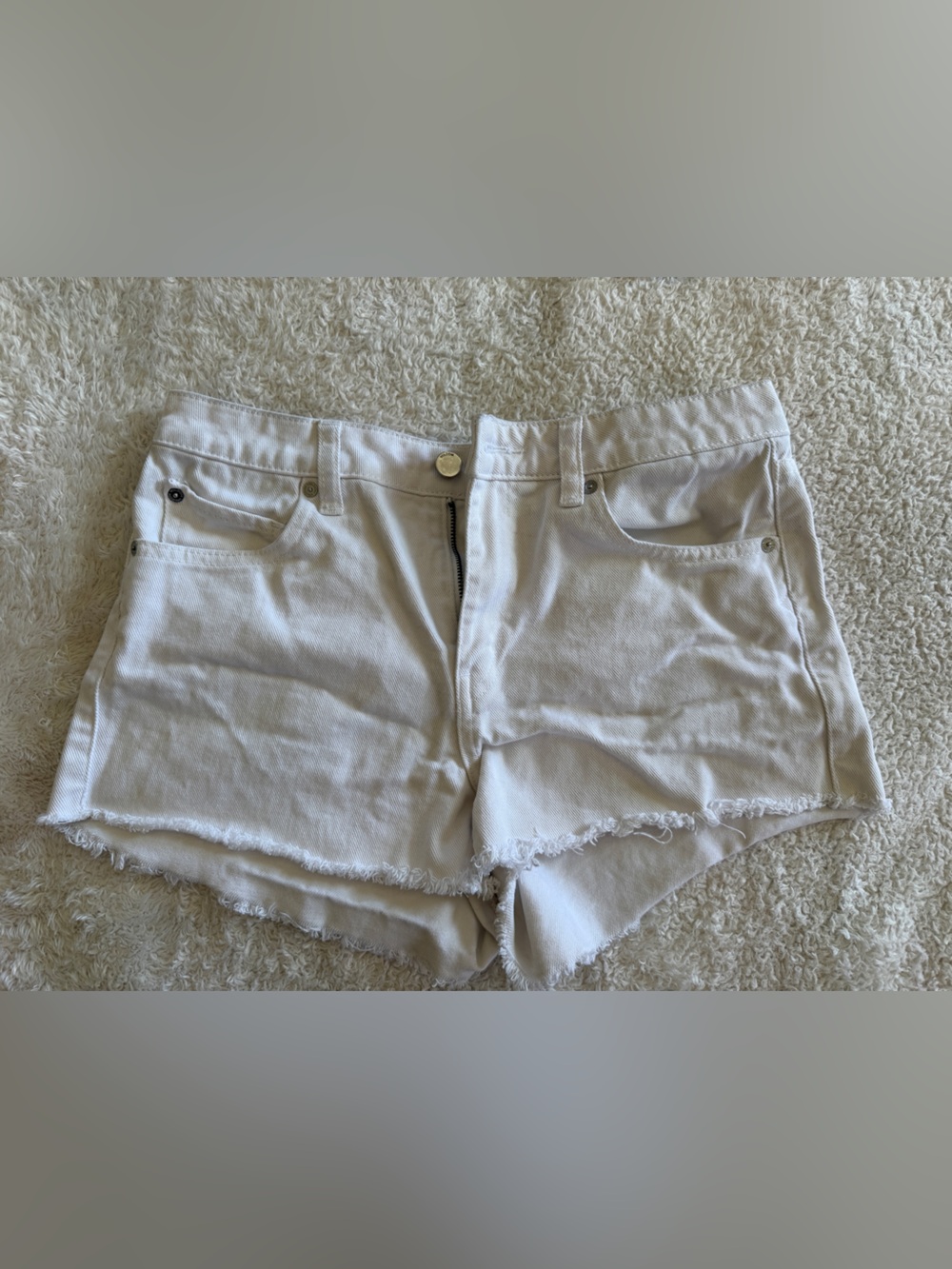 Volcom Women’s White Denim Cutoff Shorts